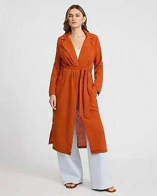 Express Women's Lightweight Belted Midi Trench Coat