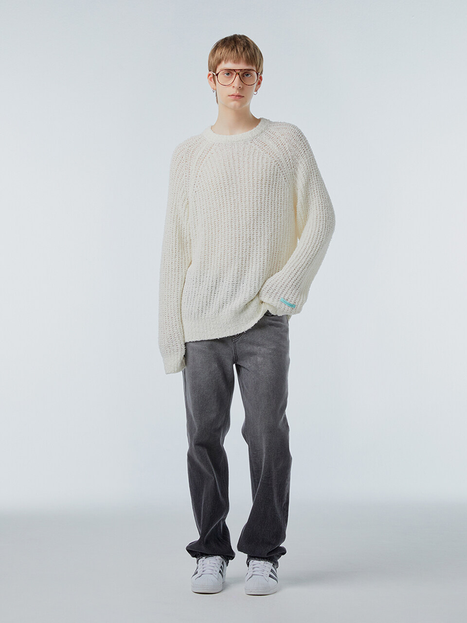 Ms Crew Neck Raglan Knitted Sweater