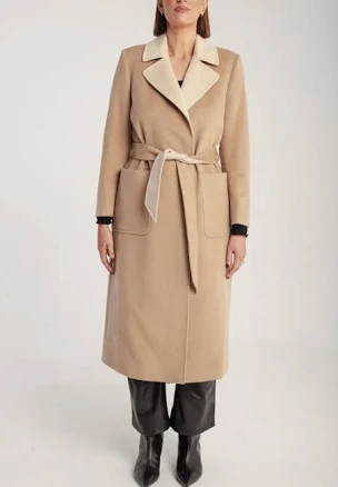 1982 Women's Cashmere Belted Wrap Coat