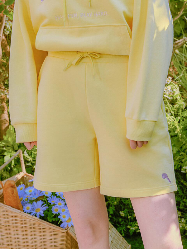 (PT-20143) Set-up Cotton Short Pants Yellow