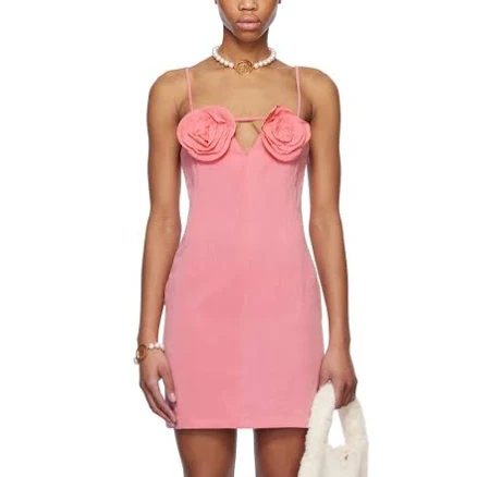 Blumarine Mini Dress with Rose Details