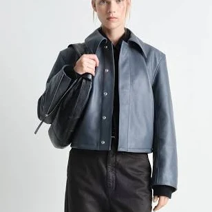 Lemaire Women's Boxy Cropped Leather Jacket