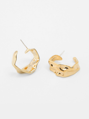 Crumpling Hoop Earrings