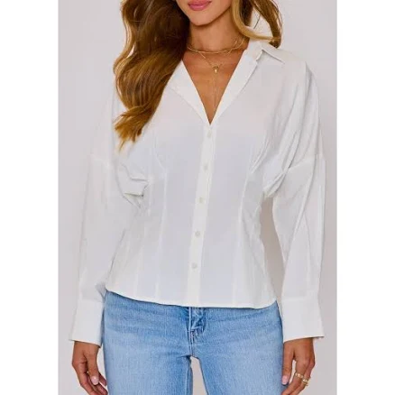 VICI Collection Women's Presley Cotton Button-Up Shirt with O-Ring