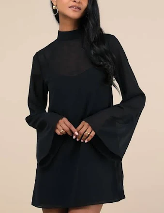 Lulus Bell Sleeve Mini Shift Dress
