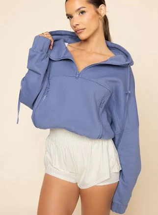 Women's Half Zip Workout Hoodie with Pockets