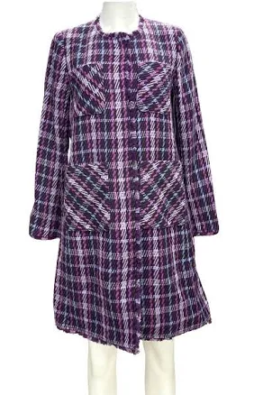 Kate Spade New York Mainline Plaid Tweed Coat