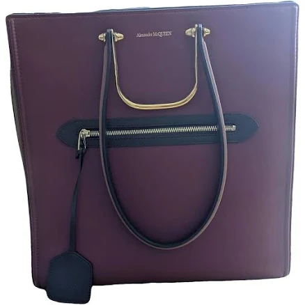 Alexander McQueen Burgundy Leather Tall Story Bag