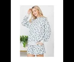 Blue Rose Sweat Shorts Set