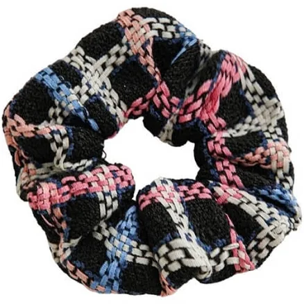 Grid Tweed Scrunchie