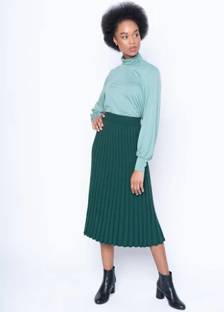 Flare Rib Knit Trumpet Sweater Skirt