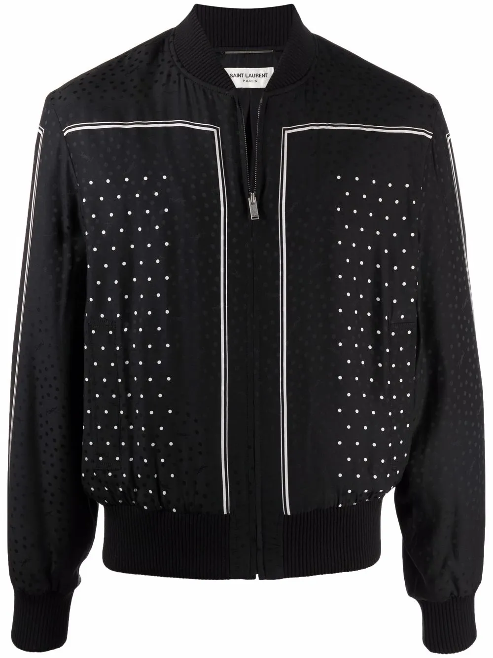 Polka Dot-trim Bomber Jacket