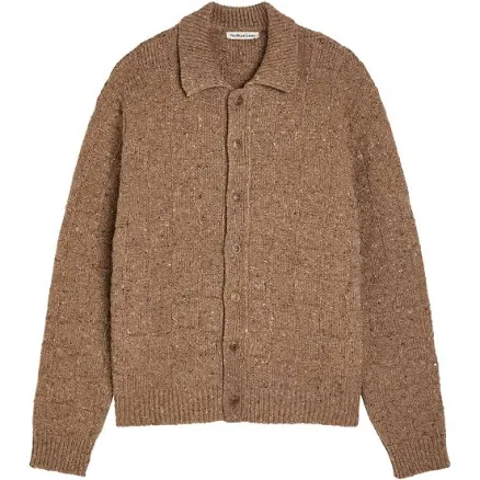 YMC - check knit cardigan - men - Merino/Polyamide - S - Brown