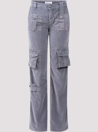 Blumarine Low-Rise Straight Leg Cargo Pants Grey / (IT)46