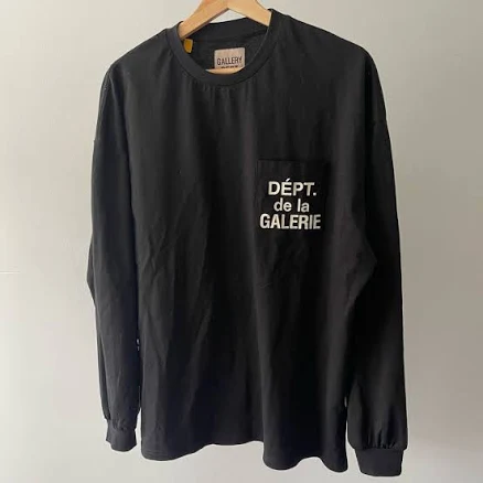 Gallery Dept Shirts | Gallery Dept French Logo Long Sleeve Pocket Tee | Color: Black/White | Size: L | Stylezone111's Closet