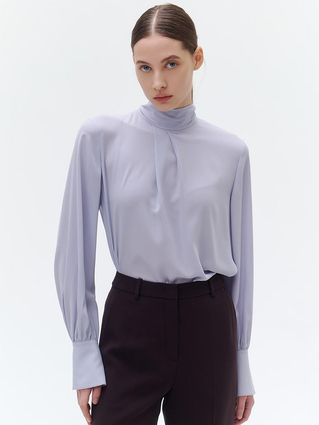 V-neck Silky Blouse