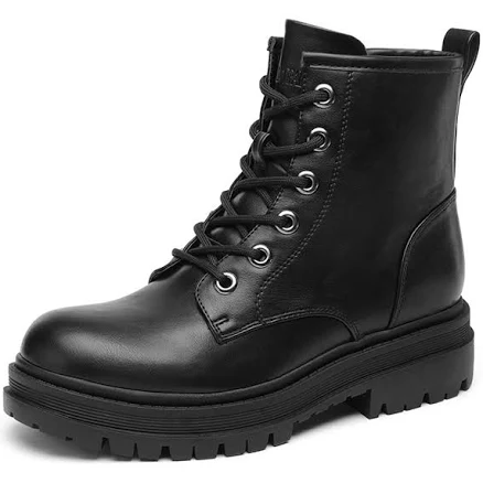 DREAM PAIRS Flat Lace Up Ankle Combat Boots