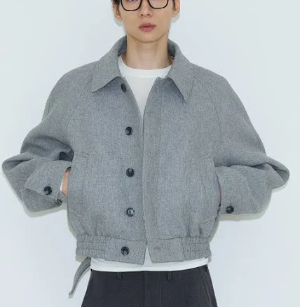 Granite Loft Cropped Wool Blouson