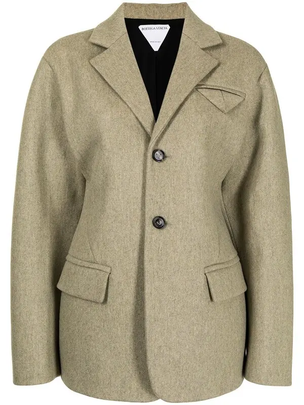 Puffed-Sleeve Wool Blazer