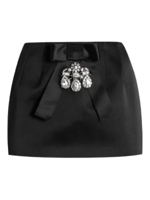 Satin Bow Mini Skirt