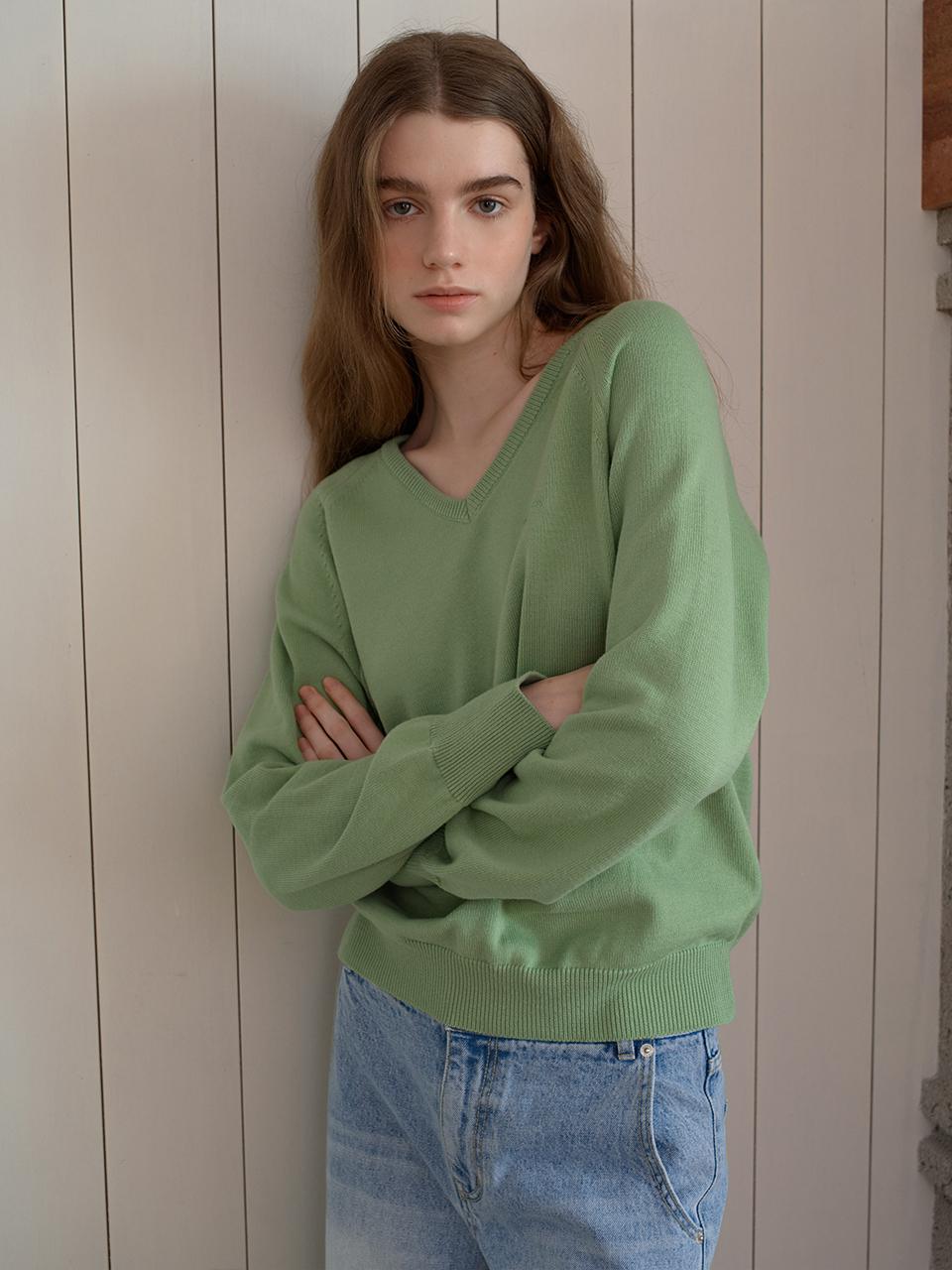 Basic V-neck Raglan Sweater