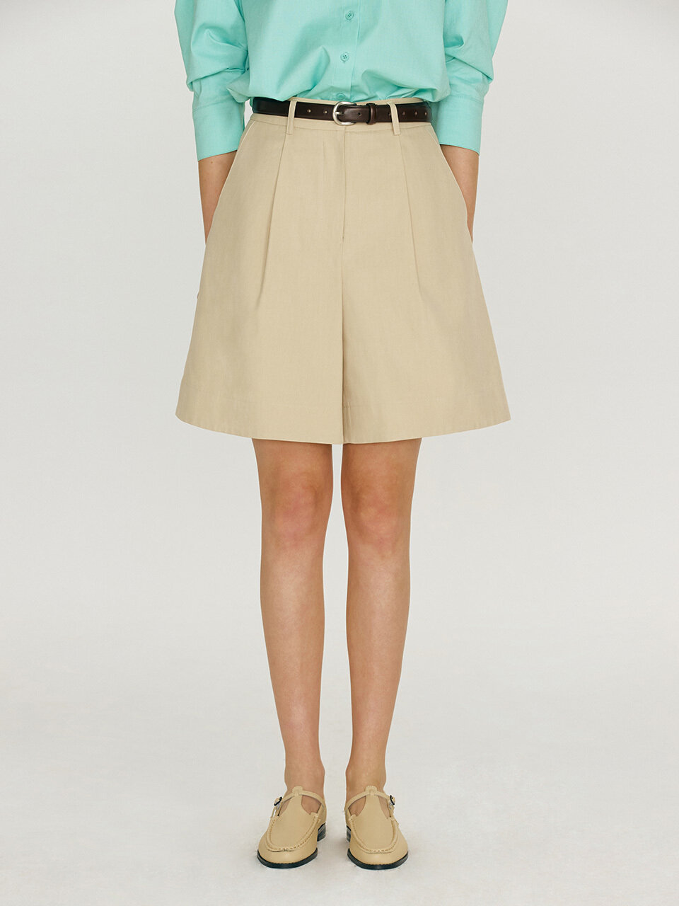 KO OLINA Tucked Half Pants_3 Colors