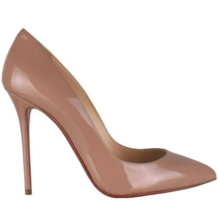 Christian Louboutin Kate 100 Patent Leather Pumps - Cream