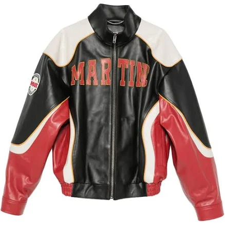 Martine Rose Men's Logo-Patch Leather Jacket