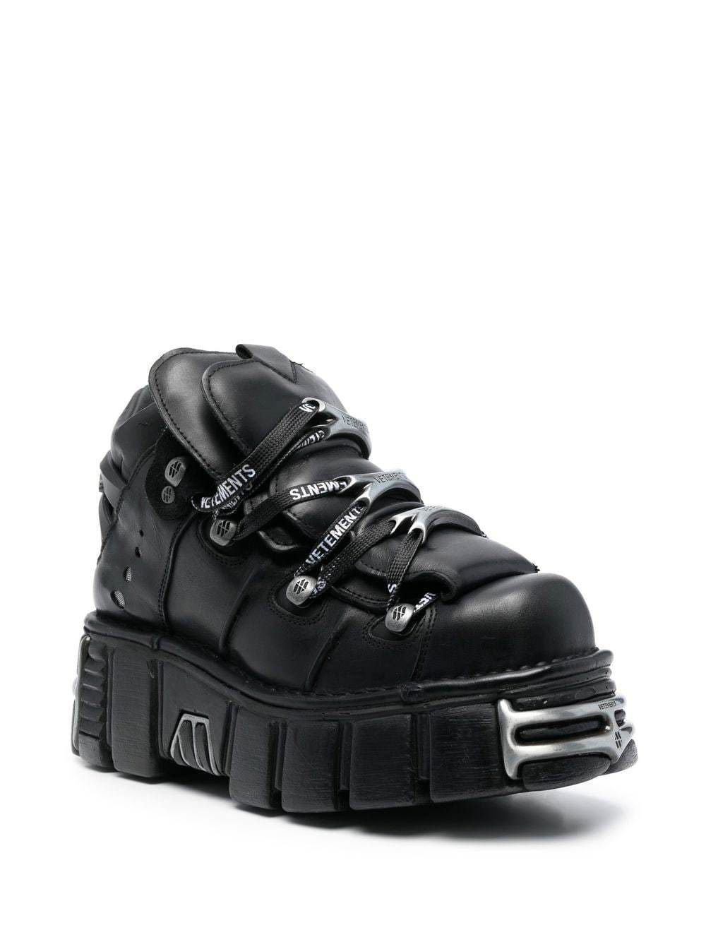 Panelled Lace-up Chunky Boots