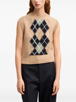 Argyle-check Merino Vest