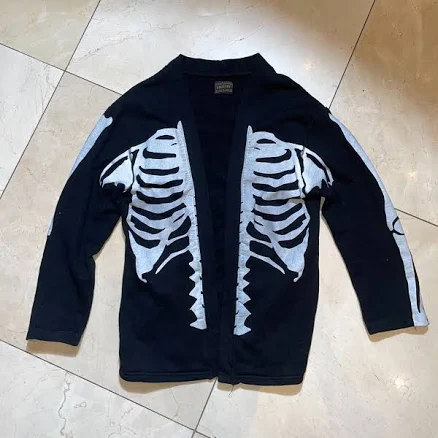 Kapital Kountry Black Skeleton Bones Cardigan Medium (size 2)