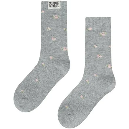 MARITHE + FRANCOIS GIRBAUD FLOWER JACQUARD SOCKS Melange Gray by W Concept
