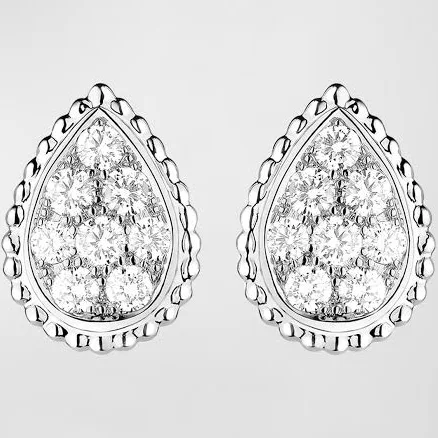 18ct White-Gold Diamond Serpent Stud Earrings