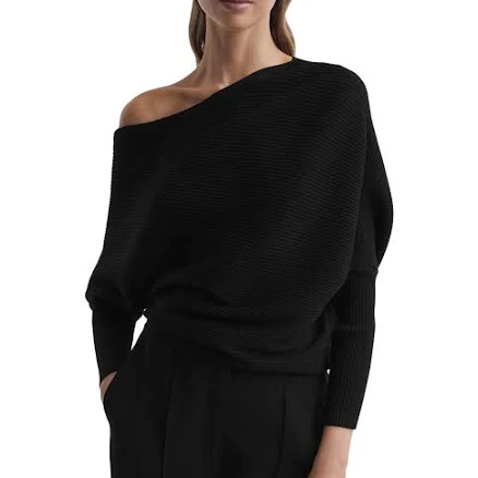 Reiss Women's Lorna Asymmetric Draped Knitted Top