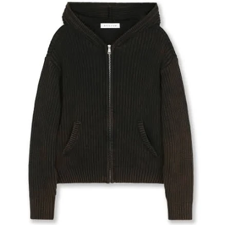 BESLOW Oversized Hood Knit Zip-Up