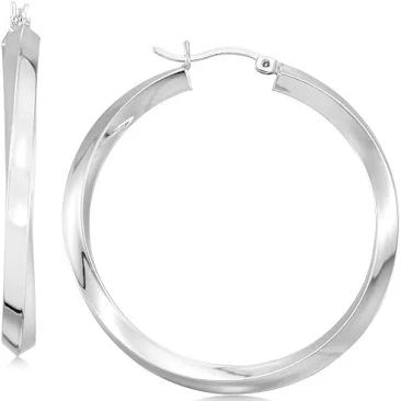 Macy's Women's Polished Twist Hoop Earrings in 14k Gold Vermeil
