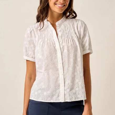 Johnnie-O Women's Rosie Pintuck Cotton Blouse