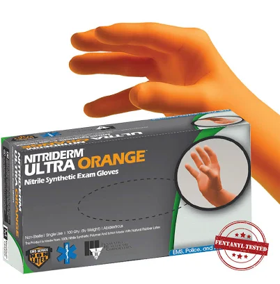 NitriDerm EP Orange Nitrile Examination Gloves