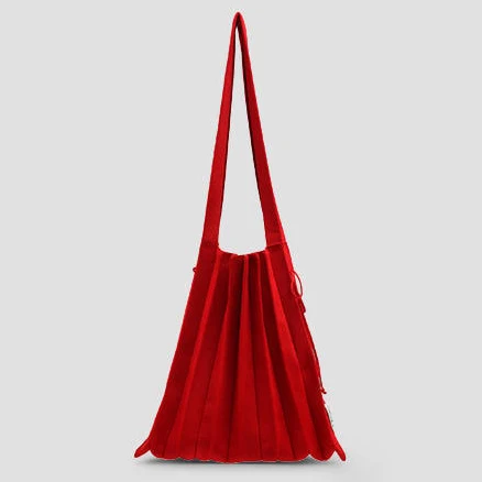 JOSEPH AND STACEY Lucky Pleats Knit Medium Bag Barbados Red