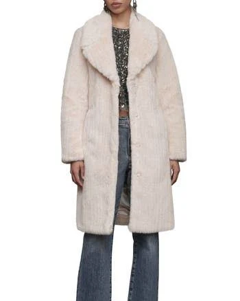 AVEC LES FILLES Women's Faux Fur Belted Coat