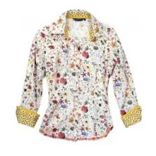 O'Connell's Women's Liberty of London Shirt - Sophia - Ivory with Yellow & Multi (B20024-700)