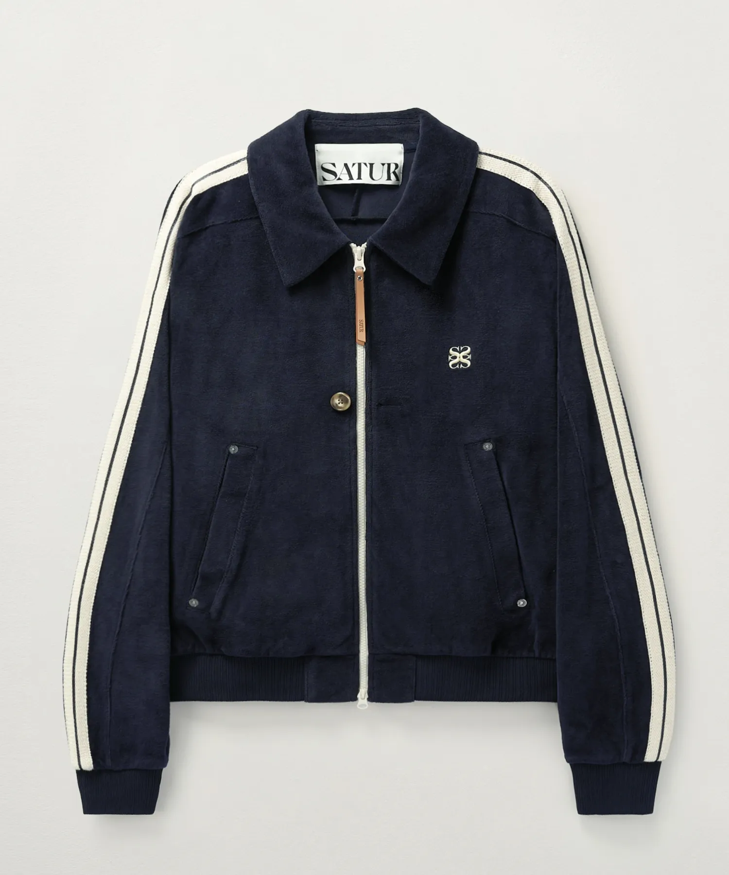 Lawton Velour Collar Jacket Navy
