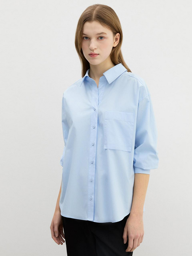 Loose Fit Open Collar Shirt