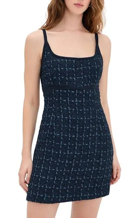Endless Rose Knit Trimmed Tweed Mini Dress