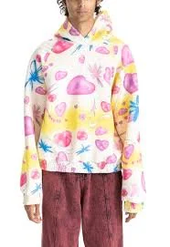 LIBERAL YOUTH MINISTRY Men's Heart Print Scuba Hoodie Dream Size S