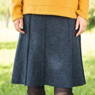Midi wool Skirt with Jersey Waistband