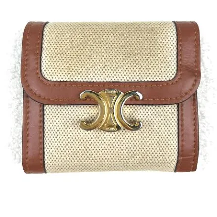 Celine Triomphe Leather/Canvas Wallet