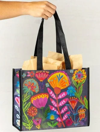 Natural Life Large Folk Flower Bag