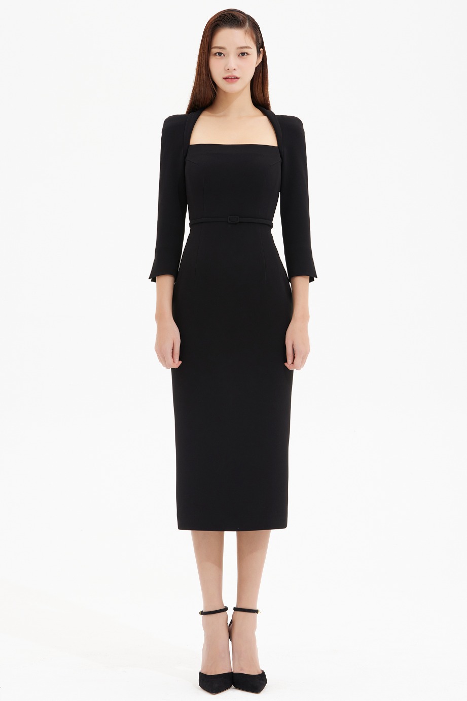 Crepe Bolero Slim Line Dress