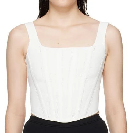 Dion Lee White Pointelle Corset Tank Top